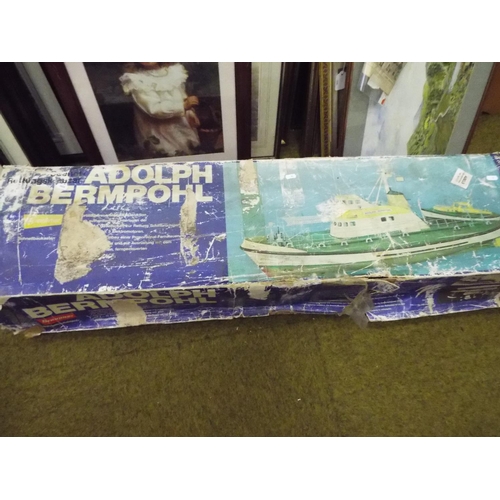 11 - Boxed scale model of a seaboat  'Adolph Bermphol' Believed to be complete with tatty box. 48 inches ... 