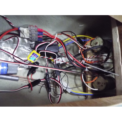 2 - Model motor launch, electric motors, twin screw propellers, working condition unknown.  41 inches lo... 