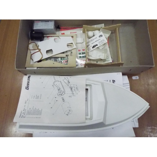 22 - Graupner radio controlled Jetboat kit for assembly believed to be complete but without guarantee. 17... 