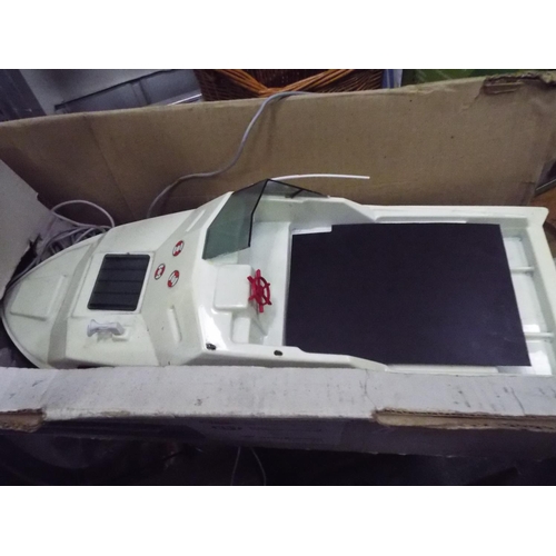 3 - Monte Leone police river cruiser with remote. With original box . Working ondition unknown. 18 inche... 