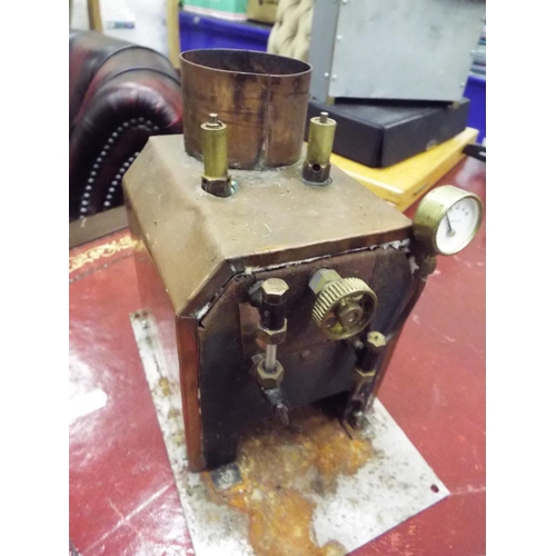 30 - Replica model steam engine with gauges etc.. Working condition unknown.