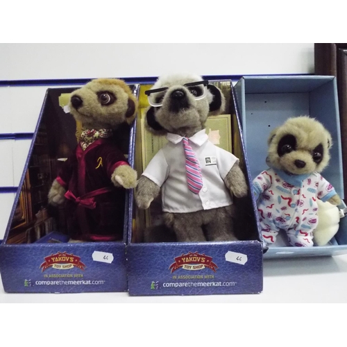 44 - Three boxed Meerkats in unused condition