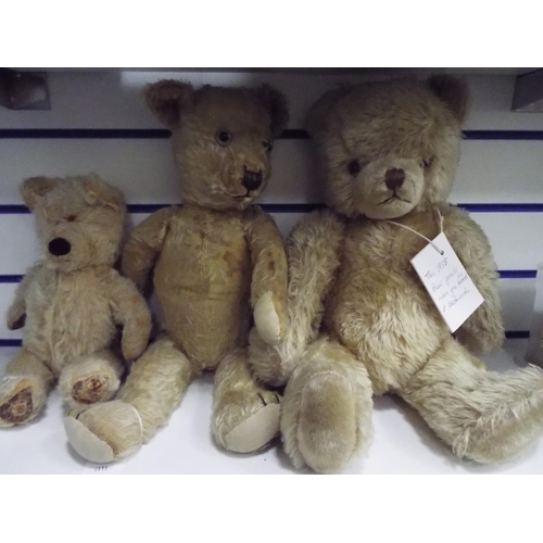 47 - Three 1950's teddy bears
