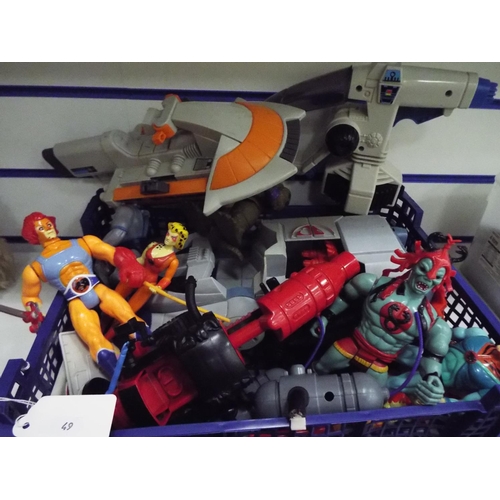 49 - Various plastic action figures and vehicles