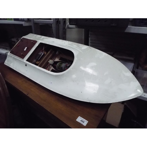 8 - Racing Model power boat with Torpedo 850 electric motor 32 inches long. Working condition unknown.