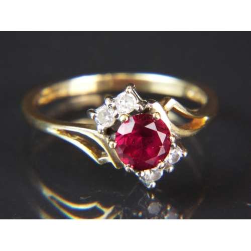 59 - 9ct Coloured CZ set ring. Finger size 'Q-5'    3.2g overall.