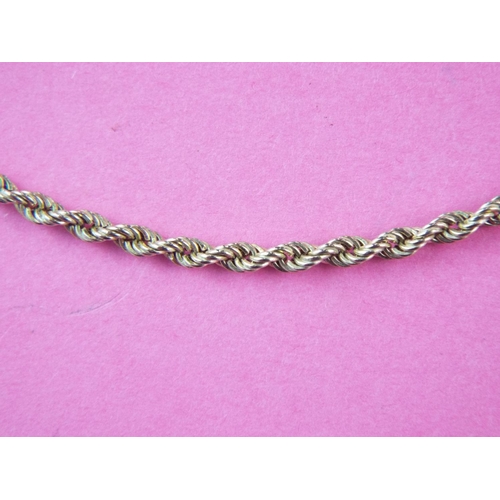 90 - 9ct Yellow Gold 18 inch Twist Rope necklace.  2.9g