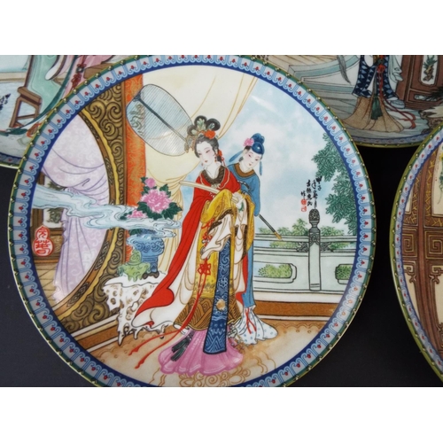 102 - Set of Twelve 1988 imperial Jingdezhen porcelain decorative plates. Each with original cardboard mai... 