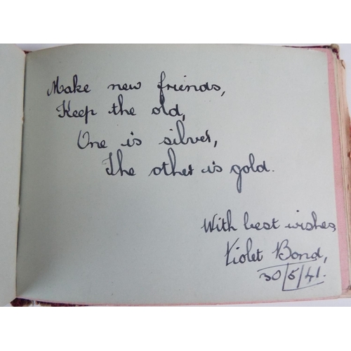 143 - Small 1920's Autograph/sketch book containing hand written poems.