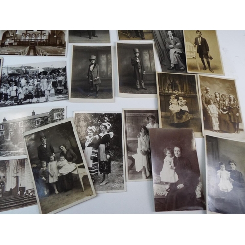 148 - 60+ Vintage Social History postcards together with a vintage album.