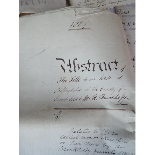 153 - Selection of hand written legal documents, insurance policies etc. Many Victorian - William IVth era... 