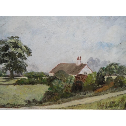 154 - Oil on board of a Suffolk country scene. Signed 'Addison' approx 24 x 18 inches