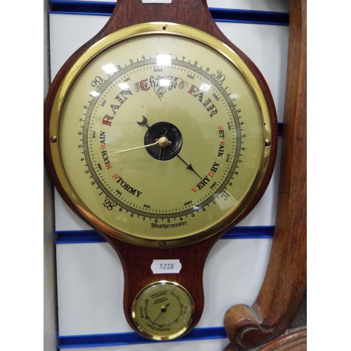 168 - Weather master banjo shaped barometer, thermometer.