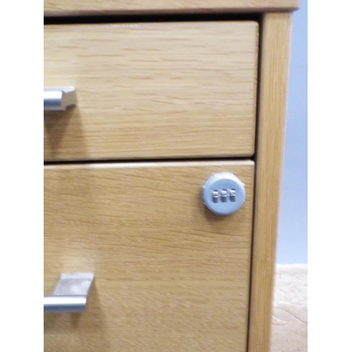 187 - Well made home security drawers on castors, hidden drawers within. Combination lock for security. Al... 