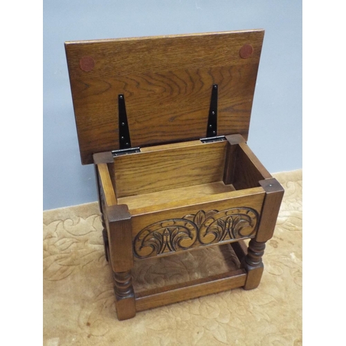 207 - Old charm style dark lifting top box. 15 inches tall.