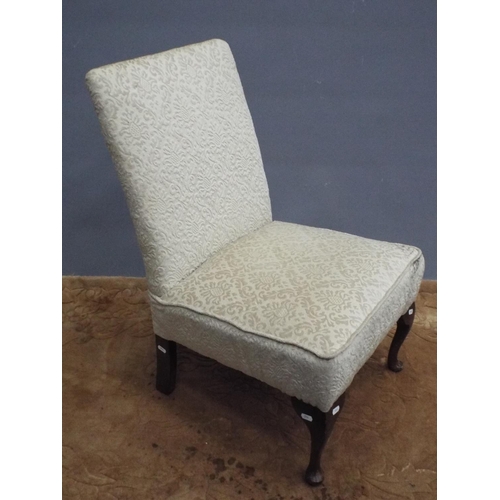 214 - Vintage nursing or slipper chair. Cabriole legs to front.