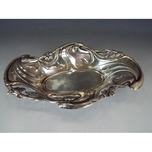 276 - Silver Art Nouveau style pin dish. 6 inches long. Birmingham 1905 Sydney and Co. 45.7g