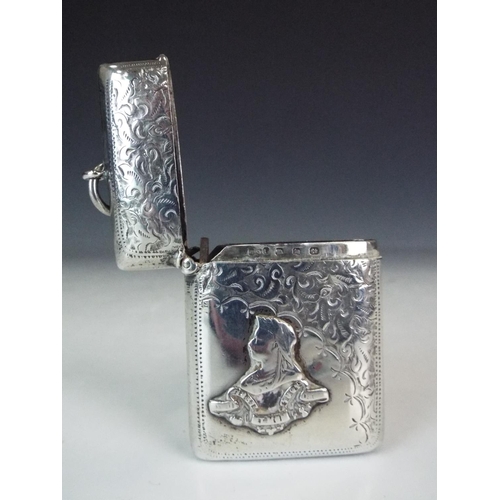 279 - Lovely Victorian Silver Vesta. Hallmarked Birmingham 1886.  Minshull & Latimer. 36.4g