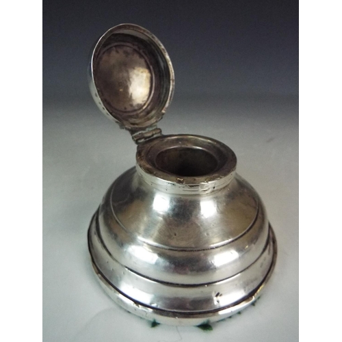 280 - Hallmarked  silver capstain inkwell minus liner. used condition. Birmingham 1912