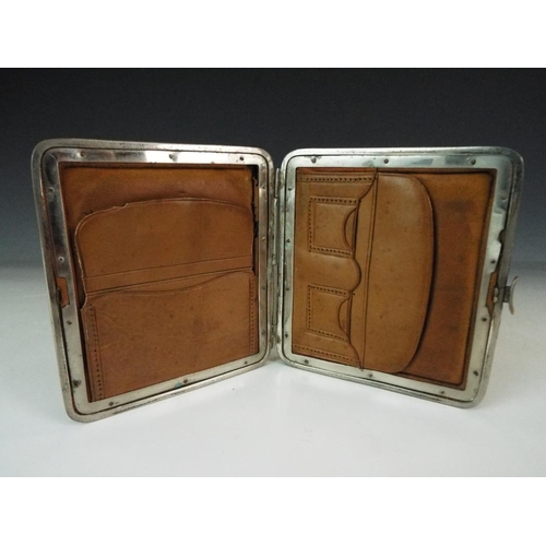 281 - Lovely Soft leather wallet with Hallmarked silver frame and corners. Soft Hide to interior. Hallmark... 