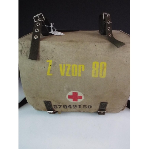 346 - Eastern European Army medics bag with field dressing contents. 1980's issue