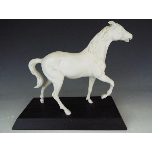 351 - Royal Doulton Spirit of Fire, Bisque porcelain on ebonised plinth.