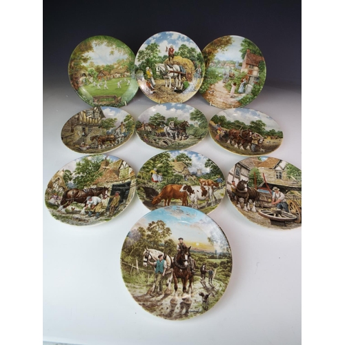 436 - Ten Wedgewood plates in the village green series. Eight inches in diameter