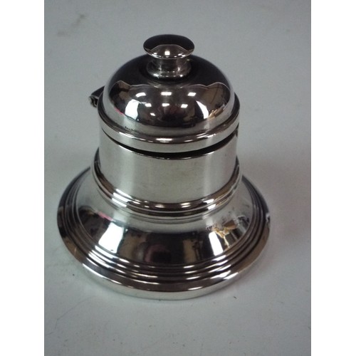 280A - Lovely silver capstain desk inkwell, rubbed hallmarked but visable for Birmingham 1870, no glass or ... 