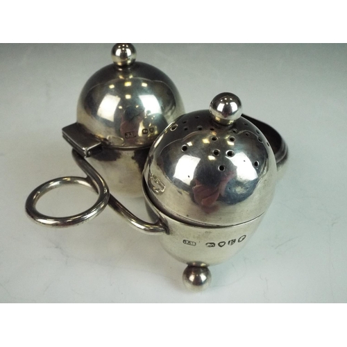 185 - Victorian solid silver breakfast set. Clear hallmarks for London 1880  Jacob Birman.   Overall 156g