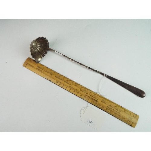 199 - Antique continental silver plate punch ladle 12 inches long