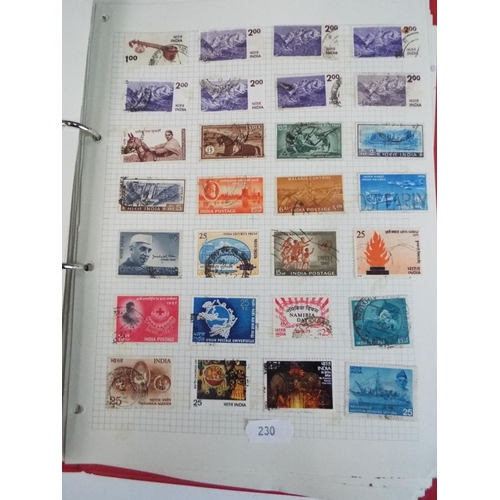 230 - Three part filled stamp albums containing many world stamps