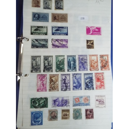 230 - Three part filled stamp albums containing many world stamps