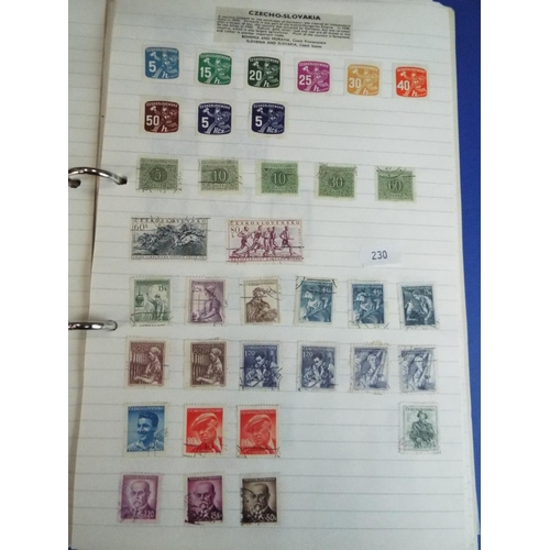 230 - Three part filled stamp albums containing many world stamps