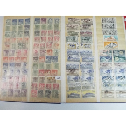 231 - Three nicely presented full stock books of mixed world stamps.