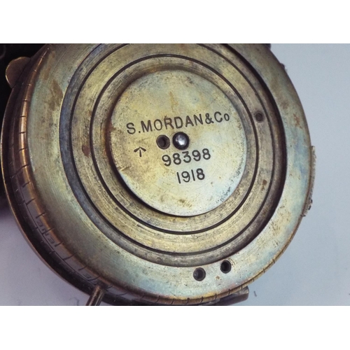 278 - WW1 Military S Mordan & Co compass, arrowmarked , stamped B Stafford, 1917