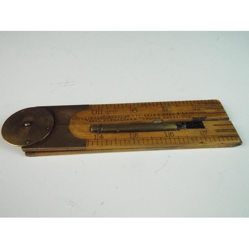 296 - Interesting Bricklayer's or engineer's Angle gauge with spirit level and brass joints and fittings.