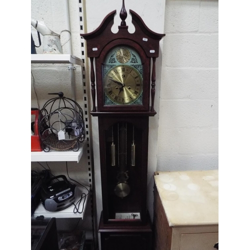 386 - Tempus Fugit modern Chiming Grandfather long case clock with 31 day mechanical movement. Good workin... 