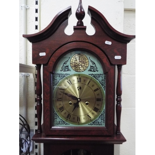 386 - Tempus Fugit modern Chiming Grandfather long case clock with 31 day mechanical movement. Good workin... 