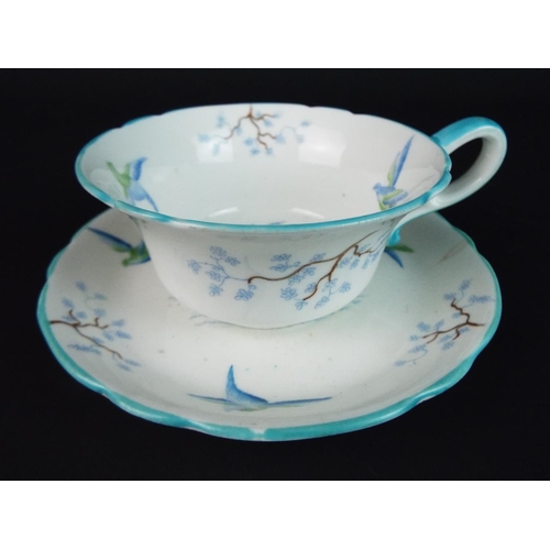 36 - Pretty cabinet cup and saucer by Grosvenor china in the Old English pattern.