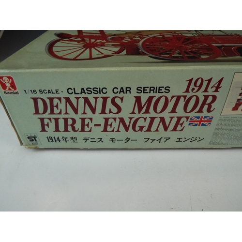 23 - Bandai 1:16  scale model kit of a Dennis 1914 fire engine. Believed to be complete but unchecked.