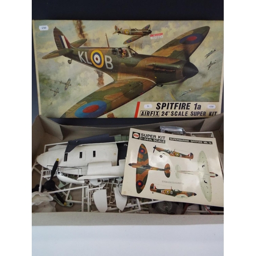 24 - Airfix 1:24 Scale model Kit of a Spitfire . Believed to be complete but unchecked.