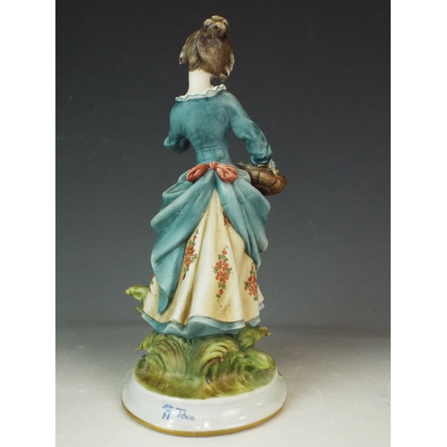 172 - Capo di Monted figurine signed 'Tosca' 10 inches tall.