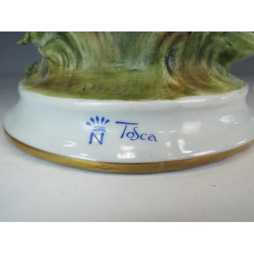 172 - Capo di Monted figurine signed 'Tosca' 10 inches tall.