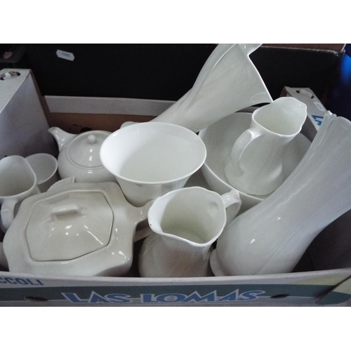 1107 - Set of White ceramics, Teapots, Jugs, etc See photo