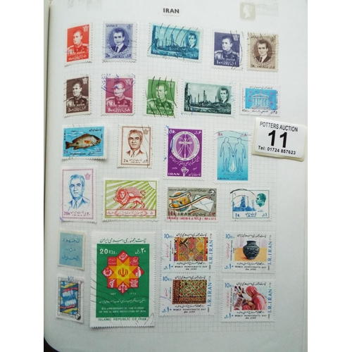 11 - Four part filled albums of assorted world stamps. See photos