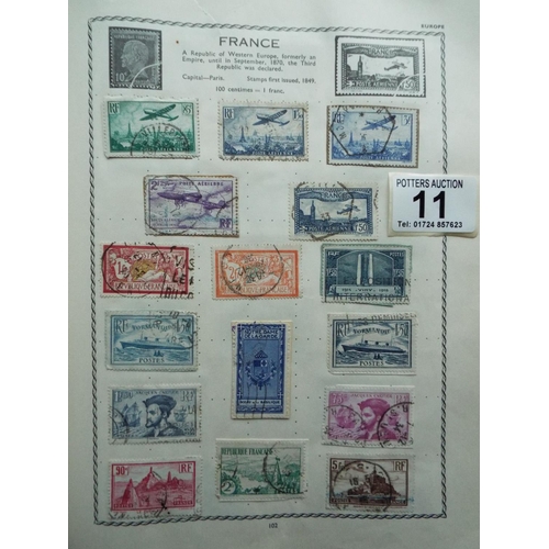 11 - Four part filled albums of assorted world stamps. See photos