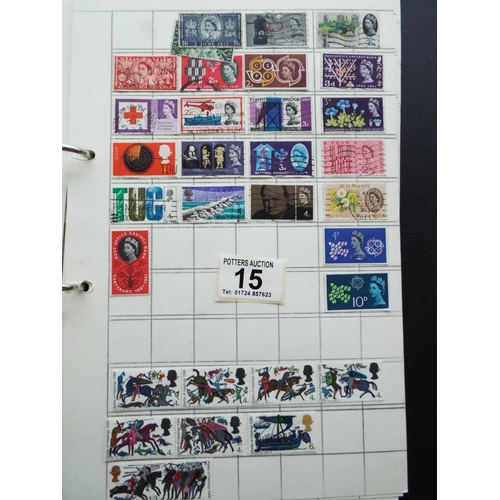 15 - Four part filled albums of assorted world stamps. See photos