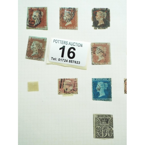 16 - Good Album of Vintage World stamps to include GB Penny Black, Twopenny Blue and Penny Reds.    See p... 