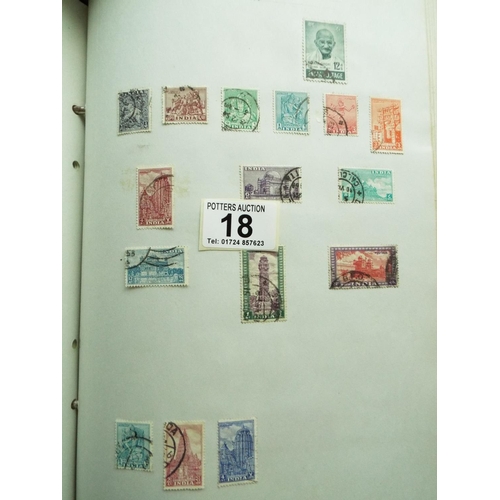 18 - Four part filled albums of assorted world stamps. See photos