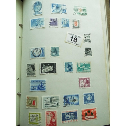 18 - Four part filled albums of assorted world stamps. See photos